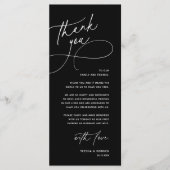 Modern Romantic Wedding Reception Thank You Card Programmakaart (Voorkant)