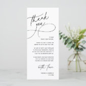 Modern Romantic Wedding Reception Thank You Card Programmakaart (Staand voorkant)