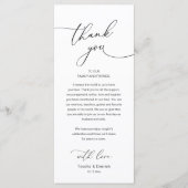 Modern Romantic Wedding Reception Thank You Card Programmakaart (Voorkant)