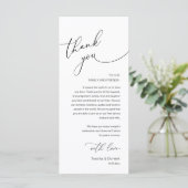 Modern Romantic Wedding Reception Thank You Card Programmakaart (Staand voorkant)