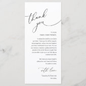 Modern Romantic Wedding Reception Thank You Card Programmakaart (Voorkant)