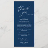 Modern Romantic Wedding Reception Thank You Card Programmakaart (Voorkant)