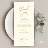 Modern Romantic Wedding Reception Thank You Card Programmakaart