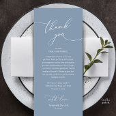 Modern Romantic Wedding Reception Thank You Card Programmakaart