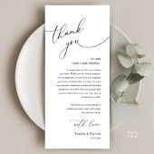 Modern Romantic Wedding Reception Thank You Card Programmakaart