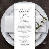Modern Romantic Wedding Reception Thank You Card Programmakaart