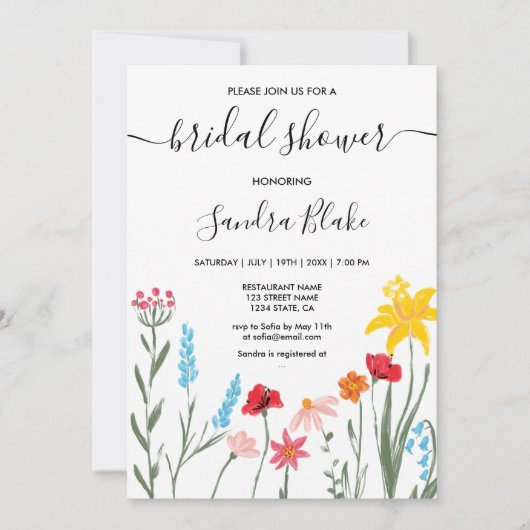 Modern Romantic Wildflower Boho Spring Kaart (Voorkant)