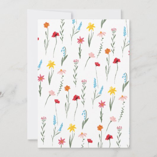 Modern Romantic Wildflower Boho Spring Kaart (Achterkant)