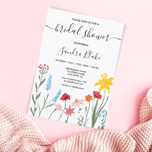 Modern Romantic Wildflower Boho Spring Kaart
