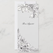 Modern Romantic Wildflower Wedding Menu Programme Kaart (Achterkant)