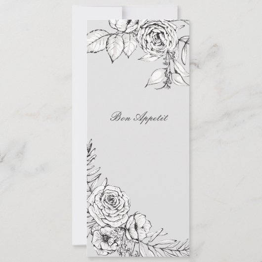 Modern Romantic Wildflower Wedding Menu Programme Kaart (Achterkant)