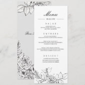 Modern Romantic Wildflower Wedding Menu Programme Kaart (Voorkant / Achterkant)