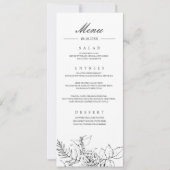 Modern Romantic Wildflower Wedding Menu Programme Kaart (Voorkant)