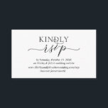 Modern Romantic, zwart script, online website RSVP Informatiekaartje<br><div class="desc">Dit is de Moderne Mooie Romantische,  RSVP-kaart,  in eenvoudig Zwart script,  voor je trouwuitnodiging,  of de feestkaart voor feestvieren. U kunt de doopvontkleuren veranderen,  en uw trouwwebsitedetails toevoegen door Zazzle tekst het uitgeven hulpmiddel te gebruiken. #TeeshaDerrick</div>