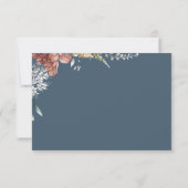 Modern Romantisch Blauw Tuin Bloemen Huwelijk QR C RSVP Kaartje (Achterkant)