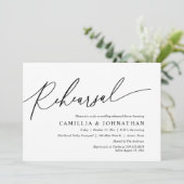 Modern romantisch bruiloft repetitie diner kaart (Staand voorkant)