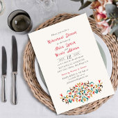 Modern romantisch elegant bloemenrepetitiediner kaart