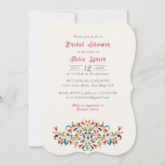 Modern Romantisch Elegant FloralWreath Vrijgezelle Kaart (Voorkant)