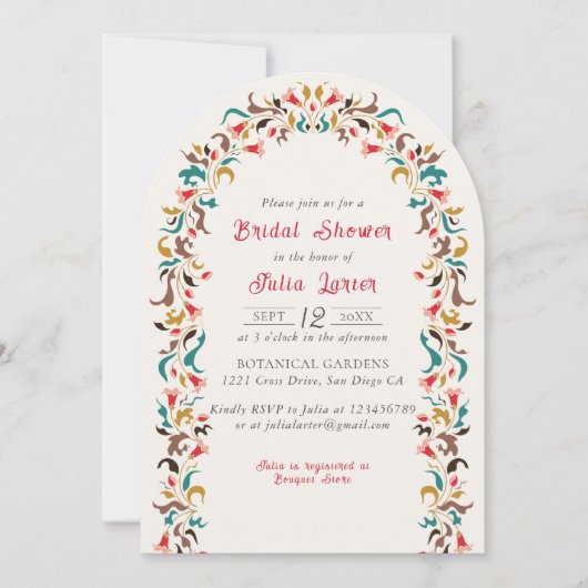 Modern Romantisch Elegant FloralWreath Vrijgezelle Kaart (Voorkant)