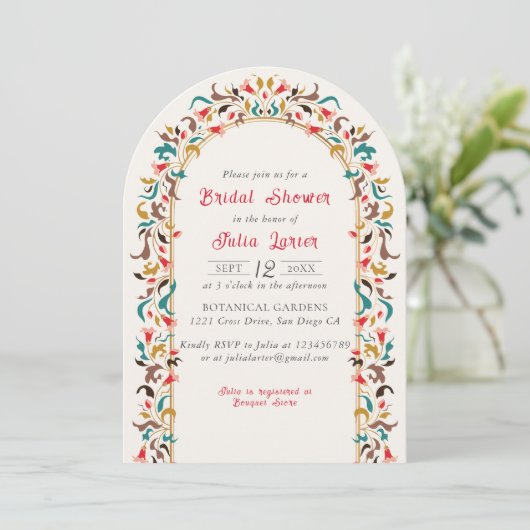 Modern Romantisch Elegant FloralWreath Vrijgezelle Kaart (Staand voorkant)