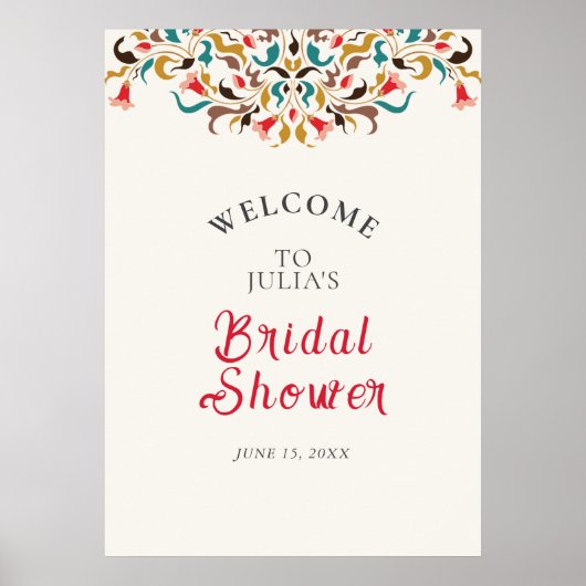 Modern Romantisch Elegant Krans Vrijgezellenfeest Poster (Voorkant)