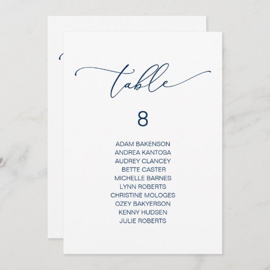 Modern Romantisch Gasten Zittafel Kaart (Voorkant / Achterkant)