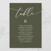 Modern Romantisch Gasten Zittafel Kaart (Achterkant)