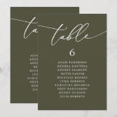 Modern Romantisch Gasten Zittafel Kaart (Voorkant / Achterkant)