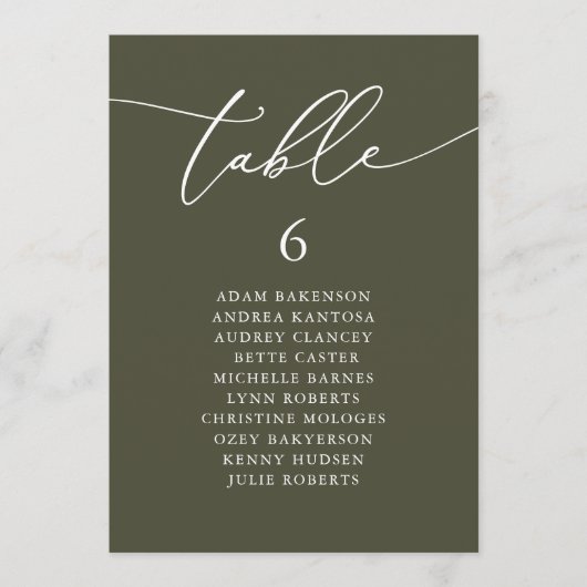 Modern Romantisch Gasten Zittafel Kaart (Voorkant)