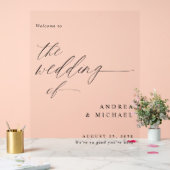 Modern Romantisch Huwelijk Zwart Welkom Acryl Bord (Huwelijk)