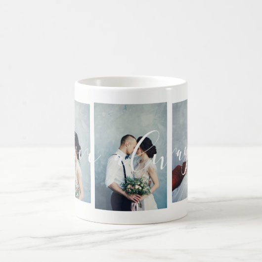 Modern romantisch | Liefde altijd script drie foto Koffiemok (Center)