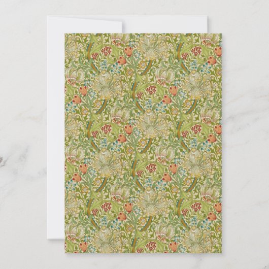 Modern Romantisch Morris Bloemen Biscuit Bruiloft Kaart (Achterkant)