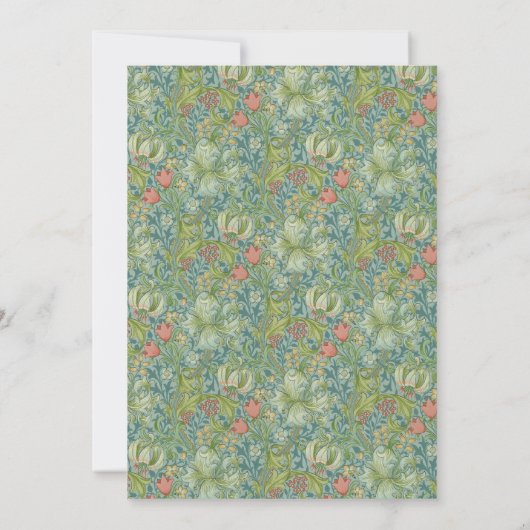 Modern Romantisch Morris Bloemen Mineraal Bruiloft Kaart (Achterkant)