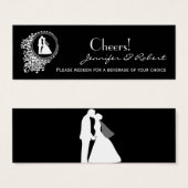 Modern Romantisch Paar Bruiloft Drink Tickets Mini Visitekaartjes (Voorkant /achterkant)