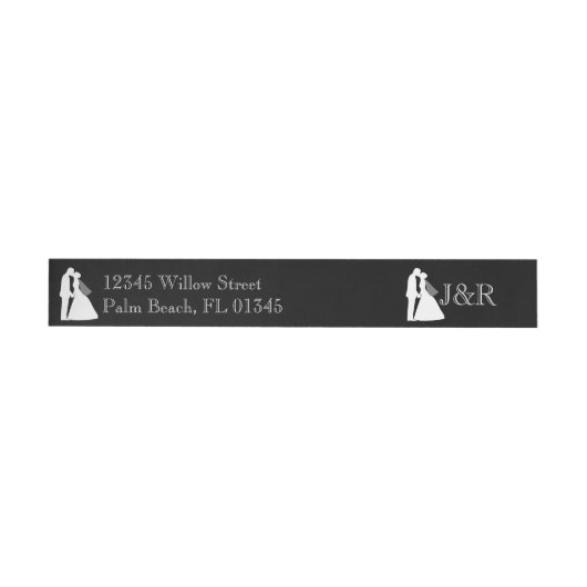 Modern romantisch paar bruiloft wrap rond label (Individueel)