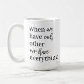 Modern romantisch paar citaat mooi cadeau koffiemok (Links)