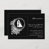 Modern romantisch paar silhouet bruiloft invoegen informatiekaartje (Voorkant / Achterkant)