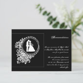 Modern romantisch paar silhouet bruiloft invoegen informatiekaartje (Staand voorkant)