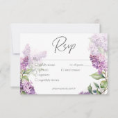 Modern romantisch Paarse & Sage Lilacs Diner RSVP Kaartje (Voorkant)