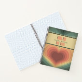 Modern Romantisch Retro Groovy Monogram Notitieboe Notitieboek (Binnen)