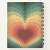 Modern Romantisch Retro Groovy Monogram Notitieboe Notitieboek (Achterkant)