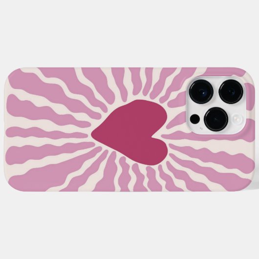Modern romantisch roze harten patroon Case-Mate iPhone case (Achterkant (horizontaal))