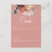 Modern Romantisch Roze Tuin Bloemen Bruiloft Detai Informatiekaartje (Voorkant)