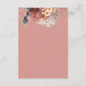 Modern Romantisch Roze Tuin Bloemen Bruiloft Detai Informatiekaartje (Achterkant)