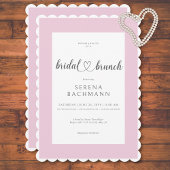 Modern Romantisch Roze & Wit Bruids Brunch Kaart