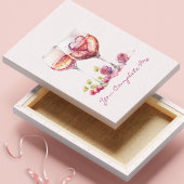 Modern Romantisch Schattige Rode Hart Valentijnsda Canvas Afdruk