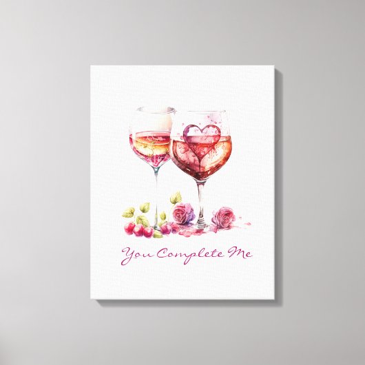 Modern Romantisch Schattige Rode Hart Valentijnsda Canvas Afdruk (Voorkant)