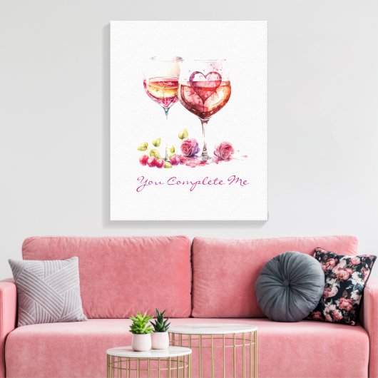 Modern Romantisch Schattige Rode Hart Valentijnsda Canvas Afdruk (Insitu (Woonkamer))