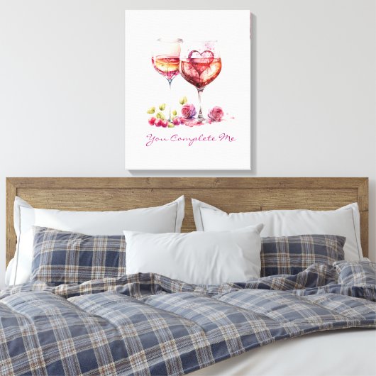 Modern Romantisch Schattige Rode Hart Valentijnsda Canvas Afdruk (Insitu (Slaapkamer))