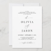 Modern Romantisch Schrift Zwart Wit Initiaal Trouw Kaart (Voorkant)